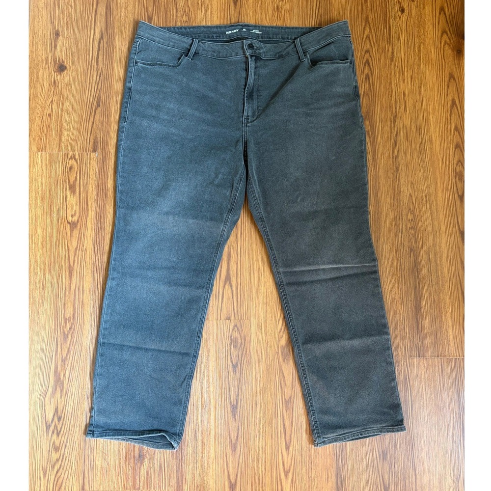 Old Navy Wow Straight Jeans Womens 20 Short High Rise Charcoal Gray Denim Pants